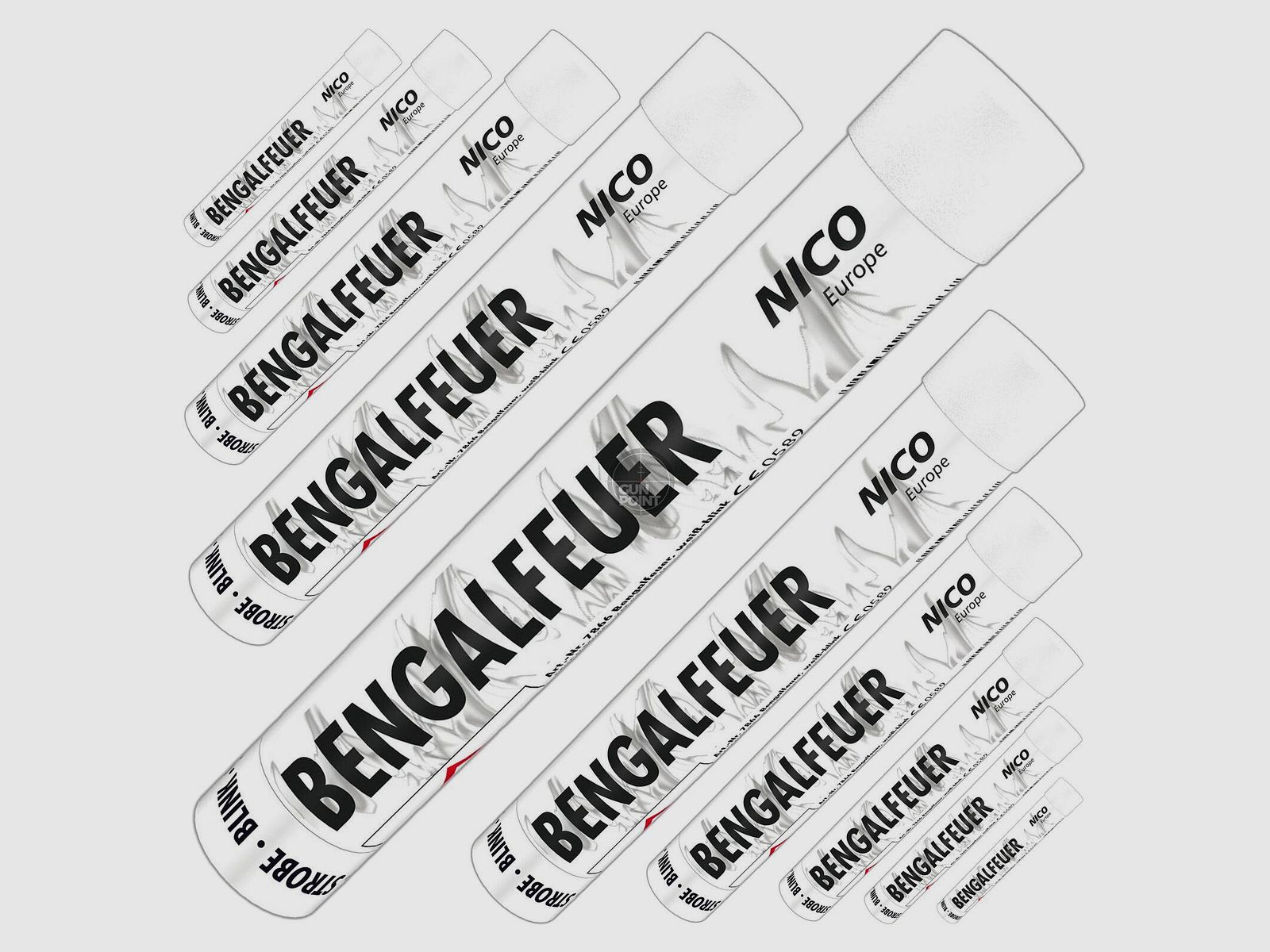 10er Pack Nico Pyro Bengalfeuer Wei - blinkend