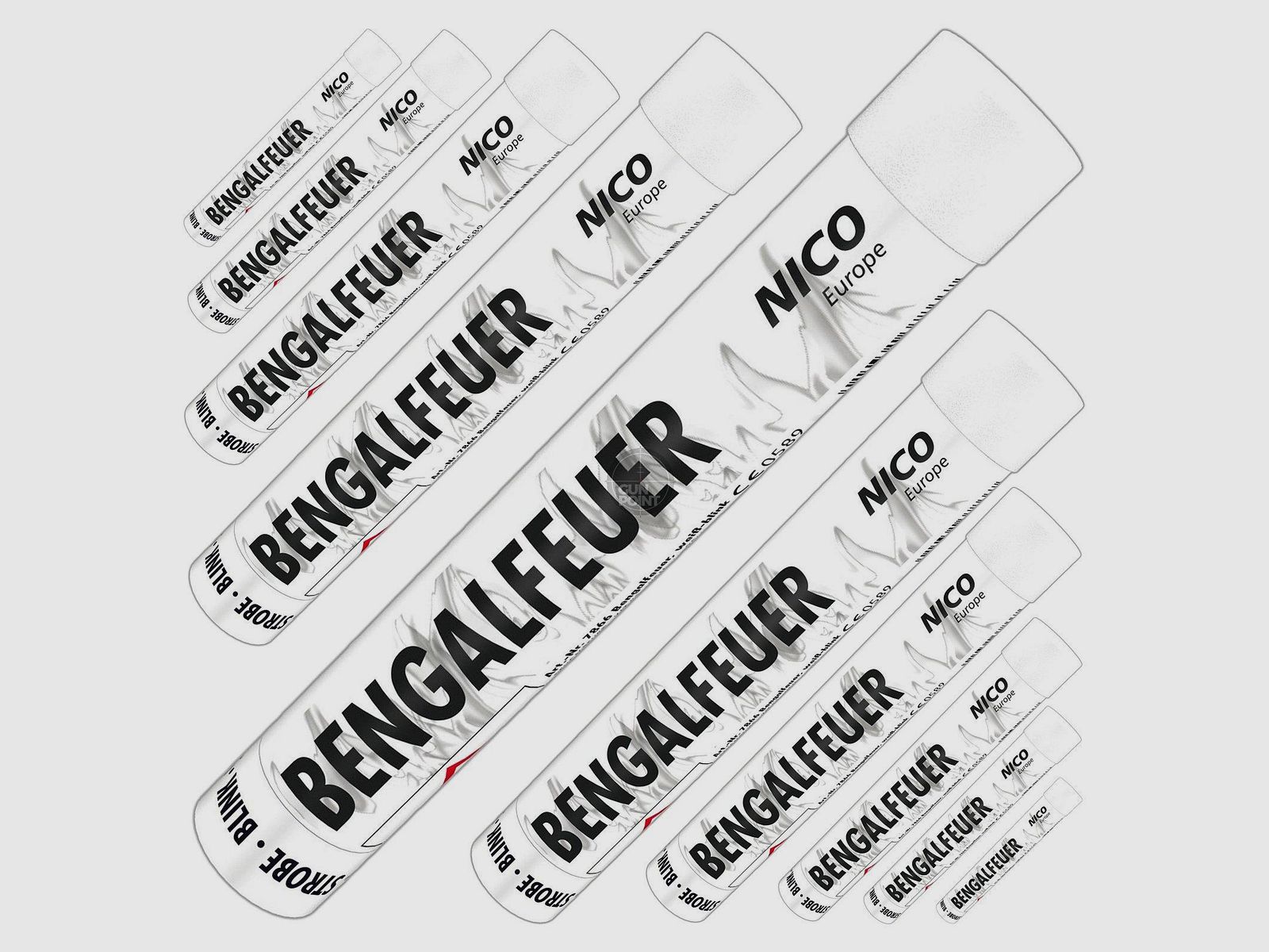 10er Pack Nico Pyro Bengalfeuer Wei - blinkend