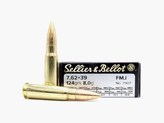 Sellier & Bellot 7,62x39 FMJ 124 grs (x20)