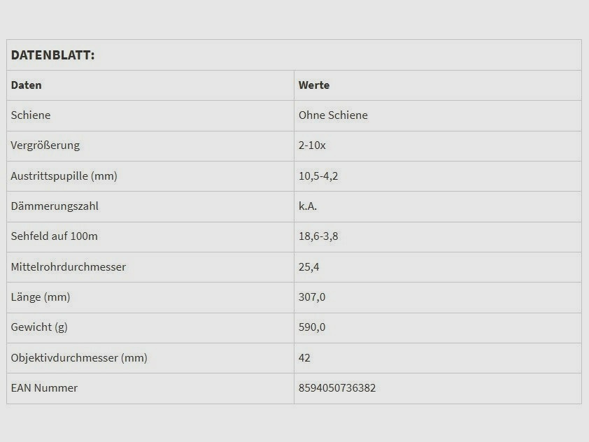 Zielfernrohr Optika5 2-10x42 PA