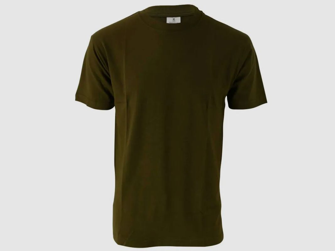 T-shirt met korte mouwen, rechte snit, 100% katoen, kaki, S tot 3XL, afbeelding 2 van 8
