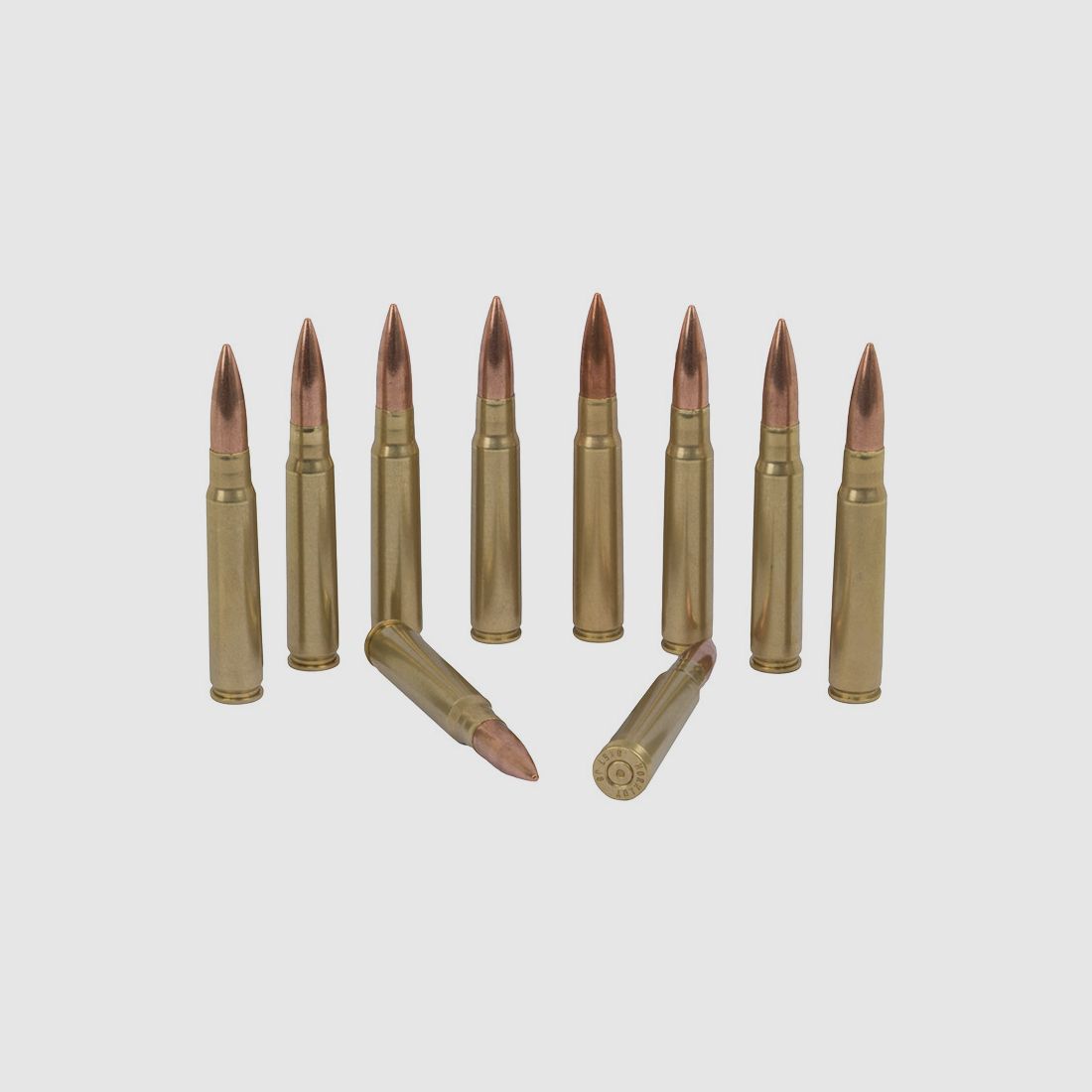 Dekopatronen Gewehrpatrone 7,92 x 57 mm 8 x 57 IS Infanterie Spitz MessinghĂĽlse matt mit Vollmantelgeschoss blinde Originalpatronen 10 StĂĽck (P18)