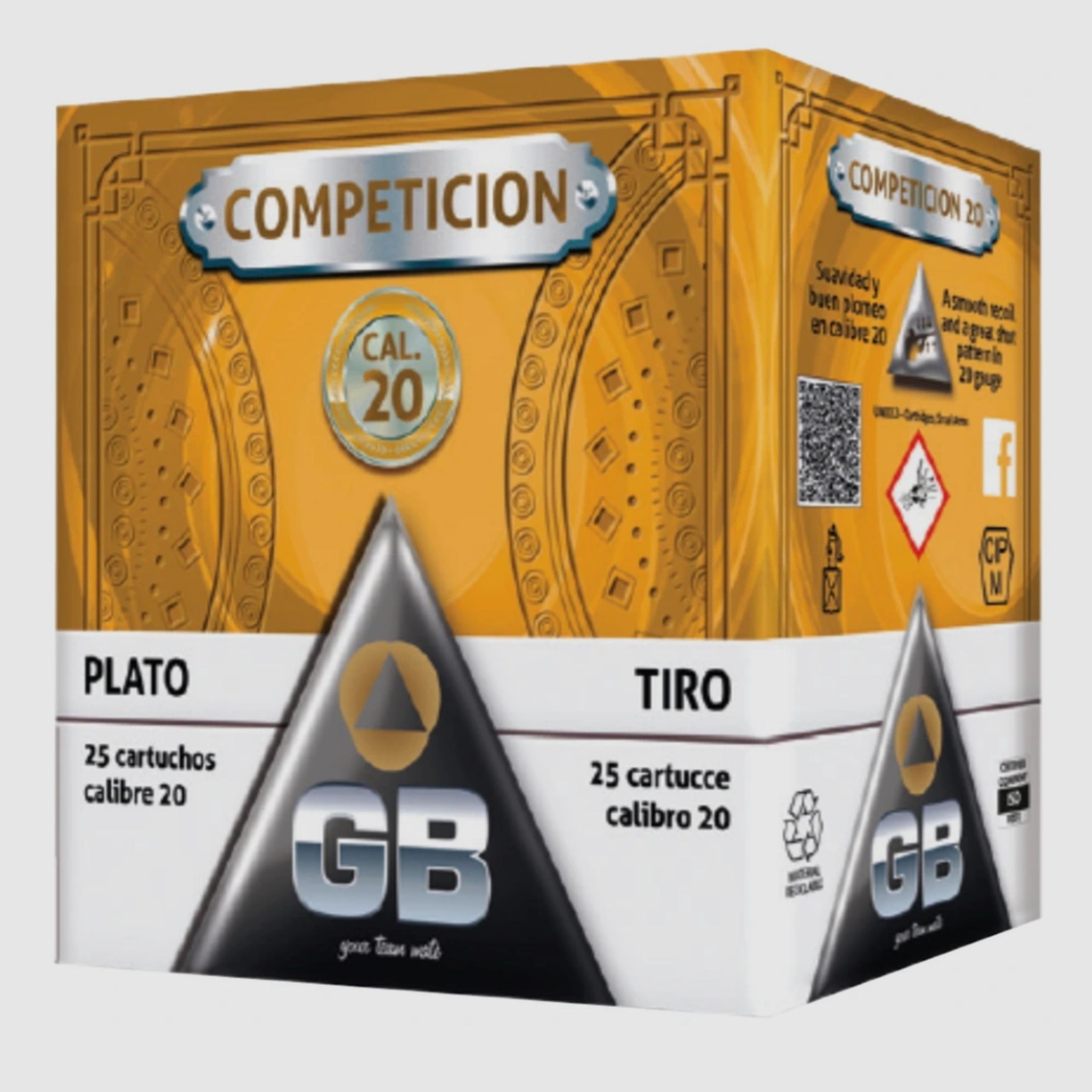 GB Competition Trap 20/70 shot cartridges 24g 2.4mm 25 pieces
