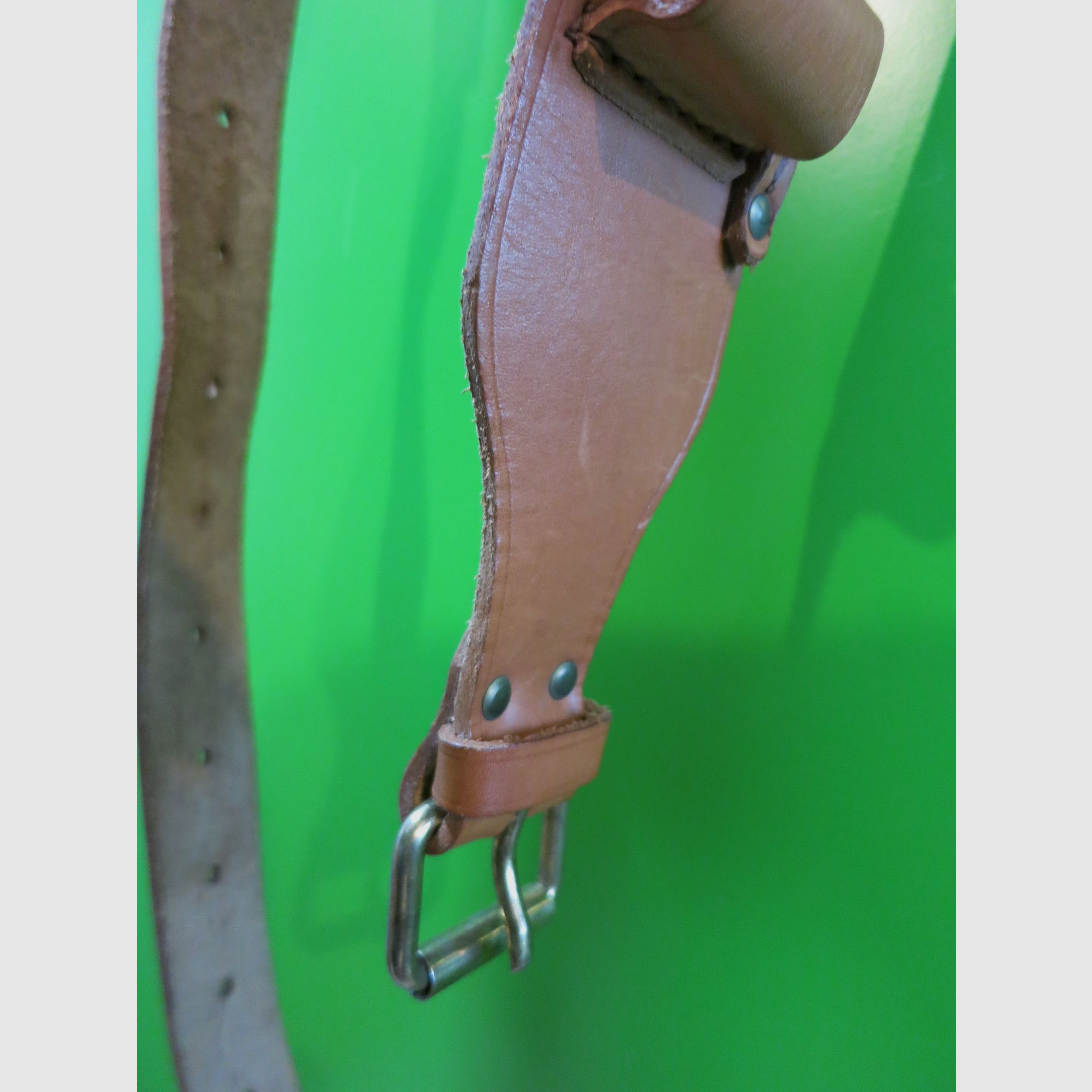 Historische patronengordel van zadelleer, kaliber 12 hagel - voor 25 patronen -