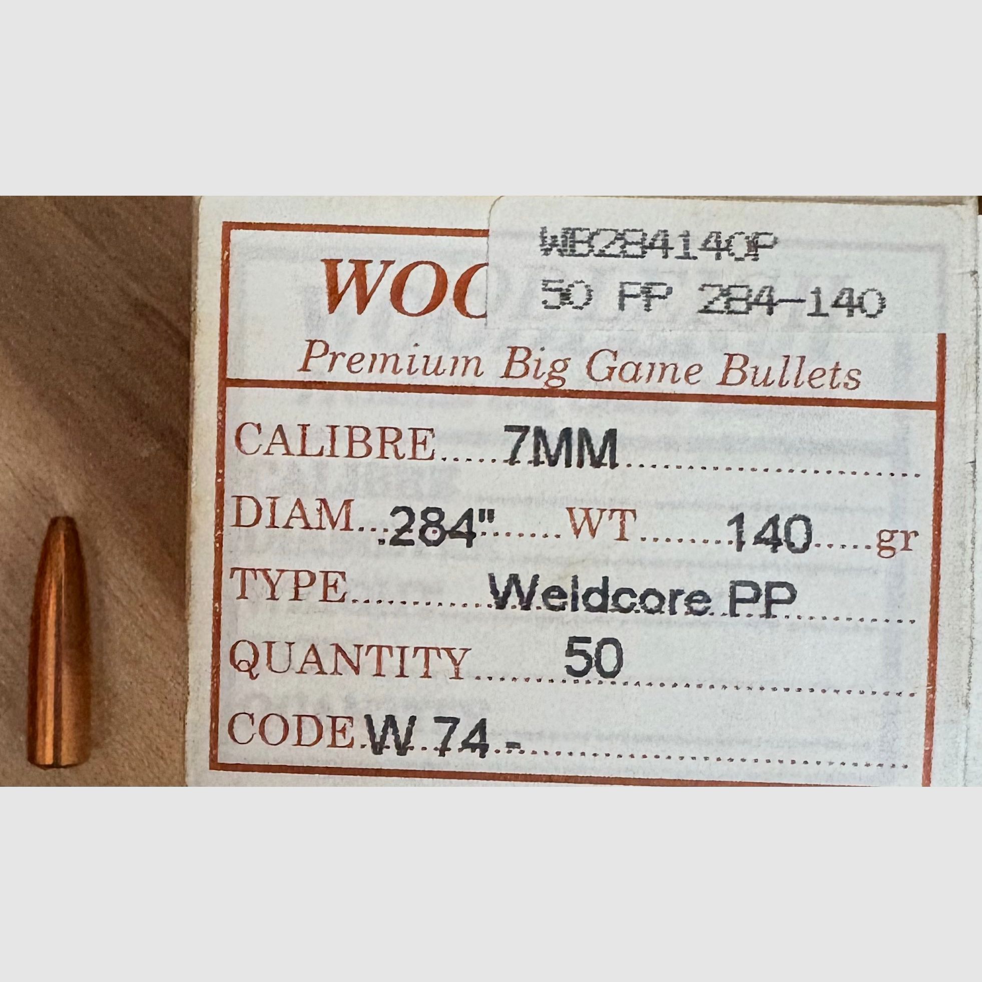 49x Woodleigh Weldcore PP .284 7mm 9,1g 140grs