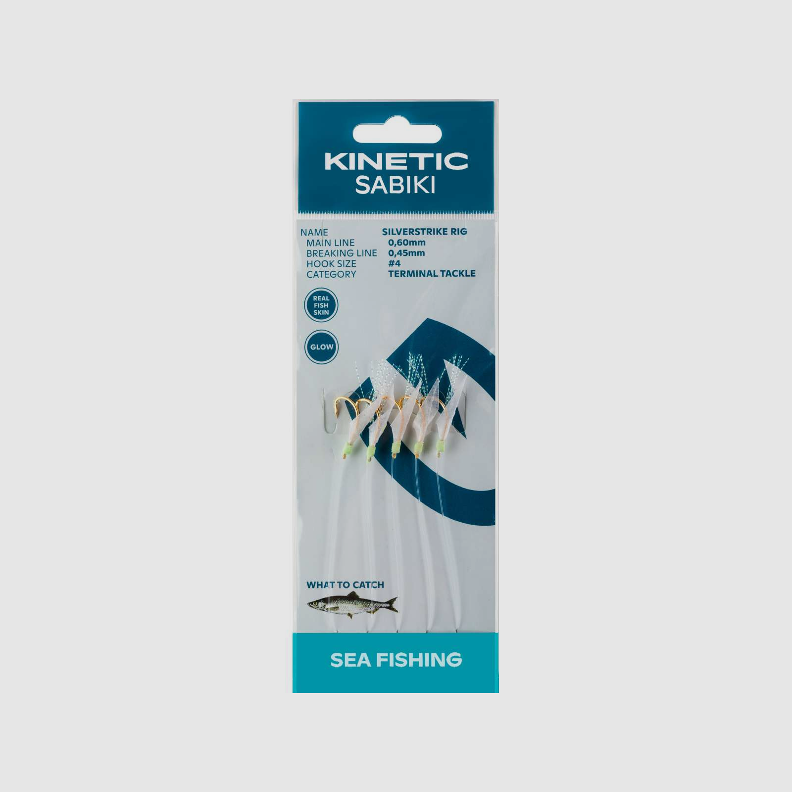 Kinetic Sabiki Silverstrike #4 Fishskin/Flash