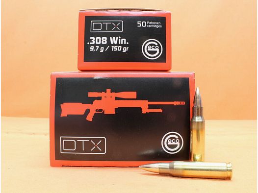 GECO Nabój .308Win GECO 150grs FMJ DTX (2413699) Opakowanie 50 nabojów/ 9,7g Pełnopłaszczowy