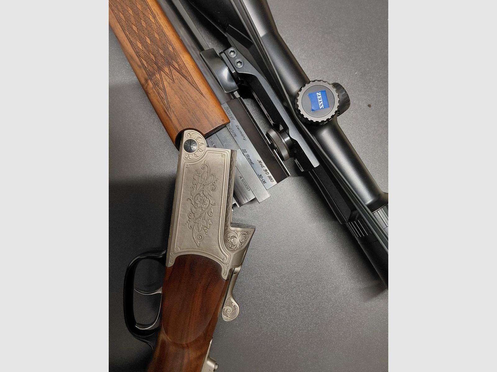 Bock drilling Blaser BD880 including Zeiss Victory Varipoint M 3-12x56 T* in excellent condition for sale