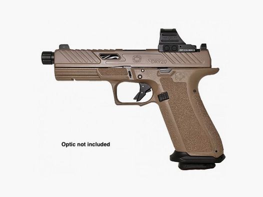 Shadow System DR920 9mm FDE Elite Slide OR FDE Spiral Threaded Barrel Blk SS Rod Green Tritium