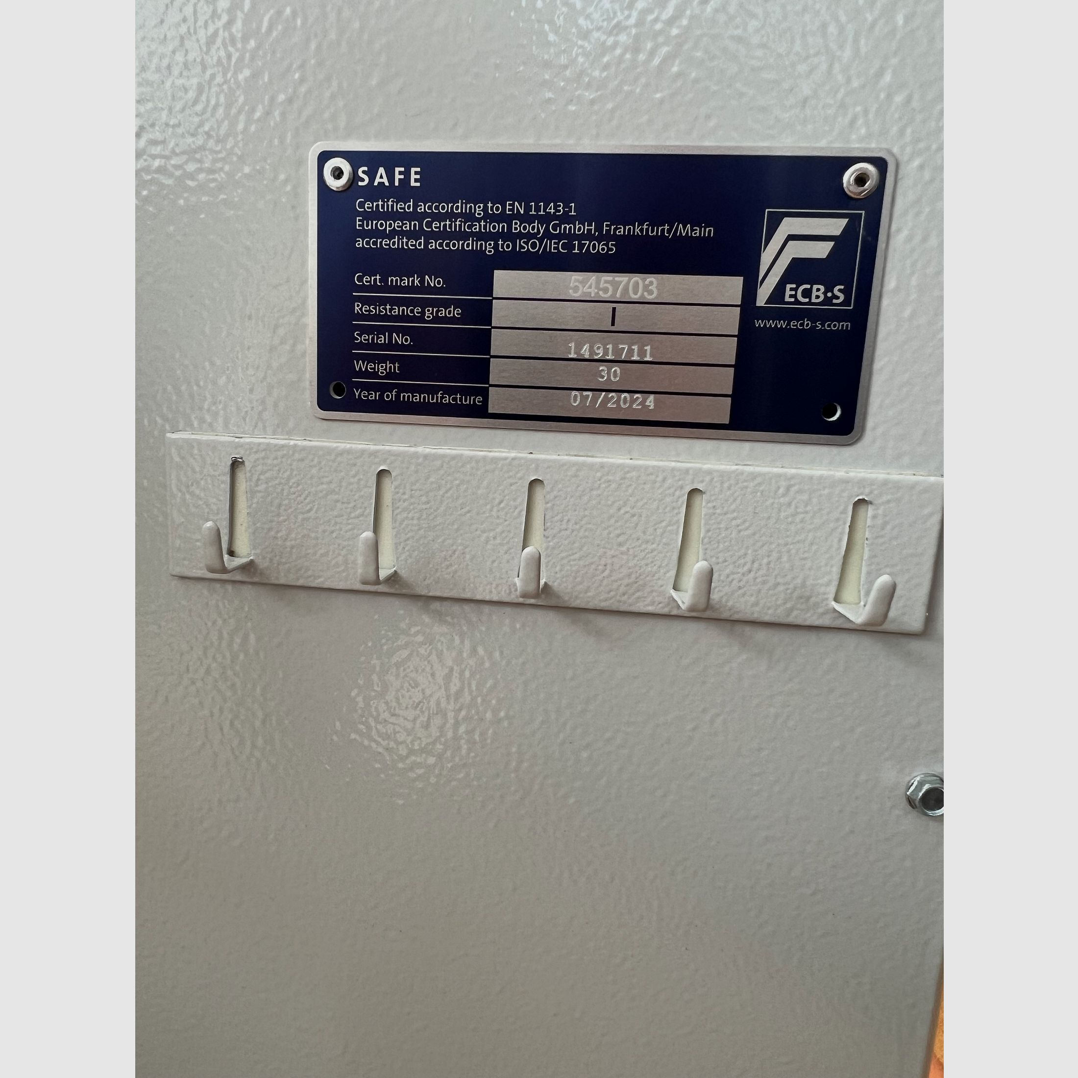 Armoire à pistolets Armoire à armes Classe 1