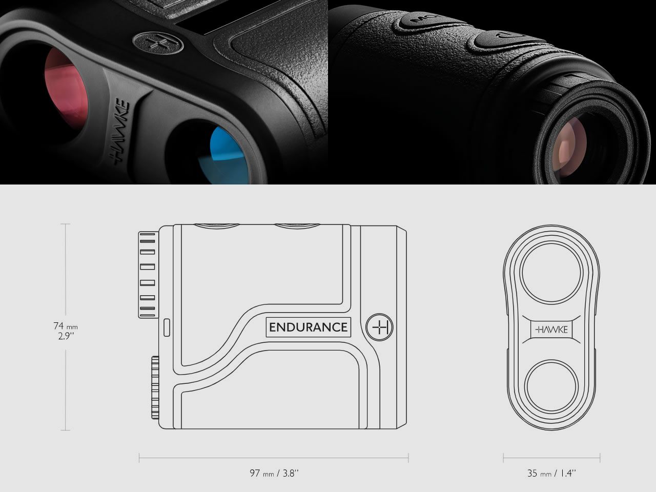 HAWKE Entfernungsmesser Laser Range Finder ENDURANCE 1500, 5 m bis 1500 m, 6-fach Zoom