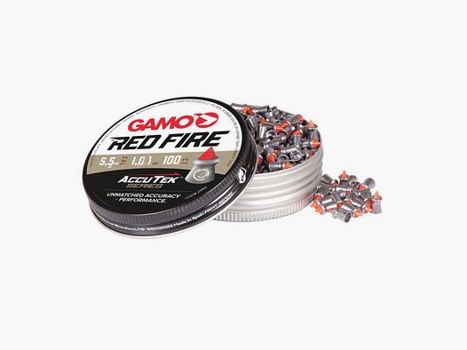 Hohlspitz Diabolos Gamo AccuTek Red Fire Kaliber 5,5 mm 1,01 g glatt rote Spitze 100 StĂĽck