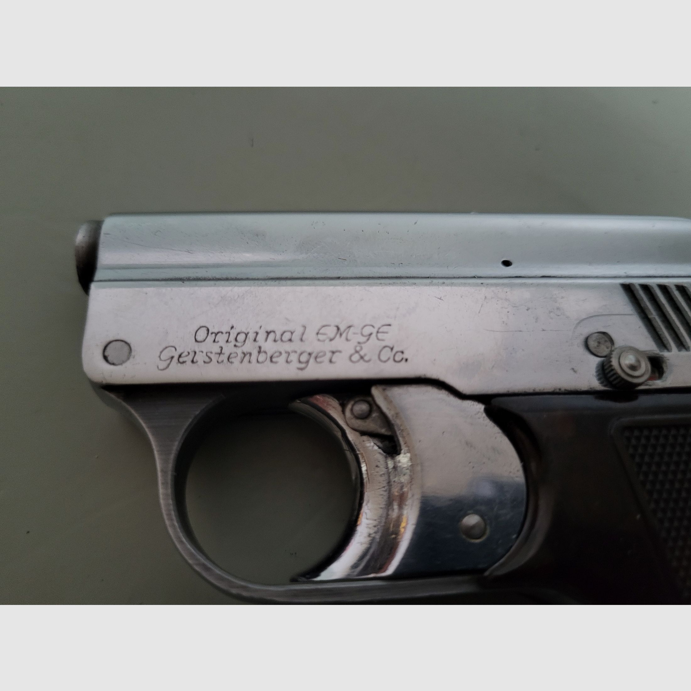 Rare Old Gas Pistol Blank Firing Pistol - ORIGINAL EM-GE Gerstenberger & C0 Model . 6 Patent - 1950s