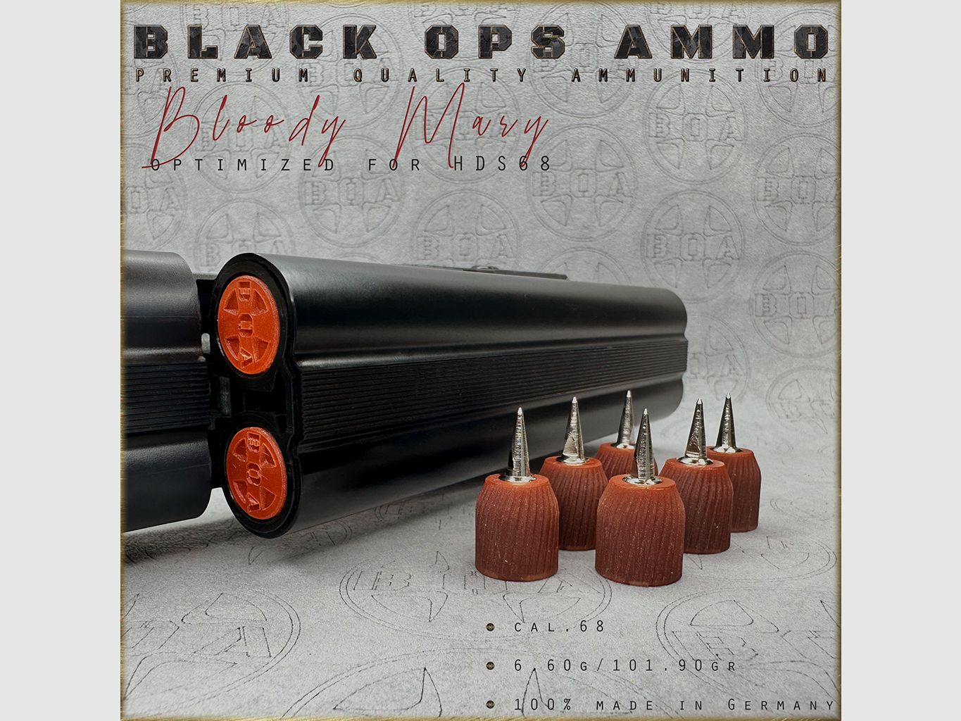 8x Bloody Mary BLACK OPS AMMO Airgun TS HDS 68 Cal.68 Munición HDS68 TS68