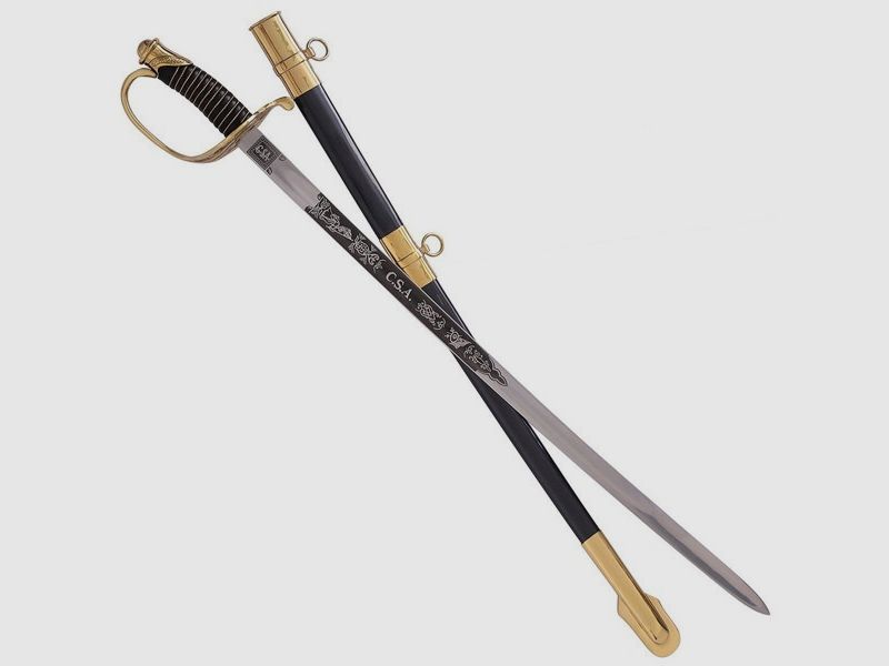 C.S.A. officer's cavalry sabers with scabbard for collectors and enthusiasts
