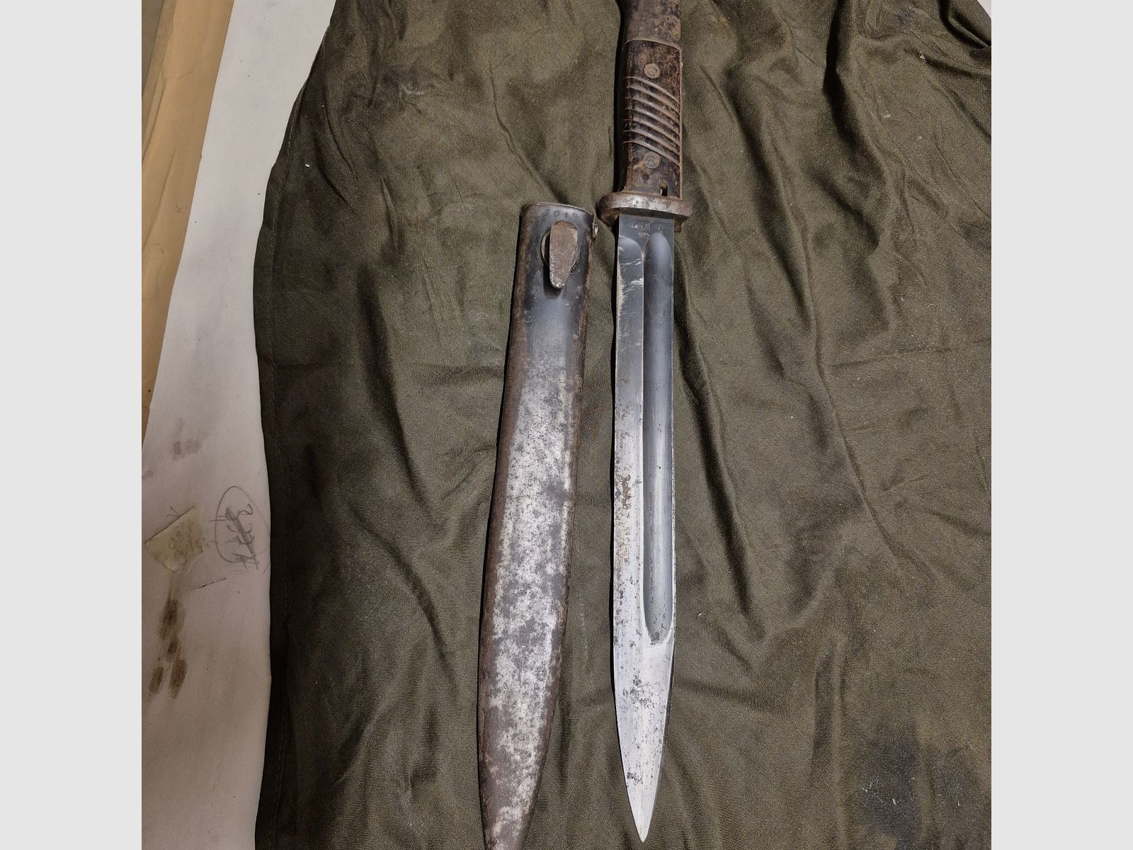 Bajonett für k98 - Bajonett und Scheide nummerngleich 