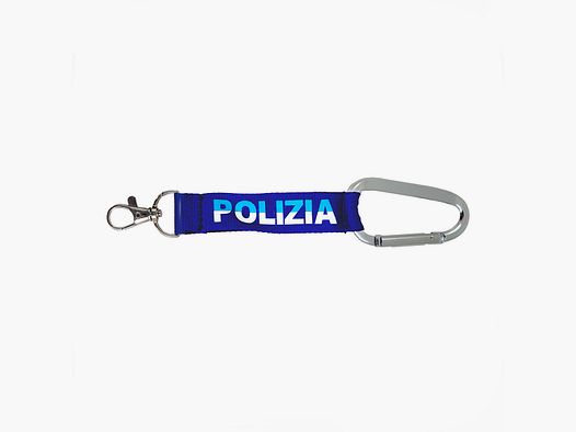 Fabric Keychain with Carabiner State Police