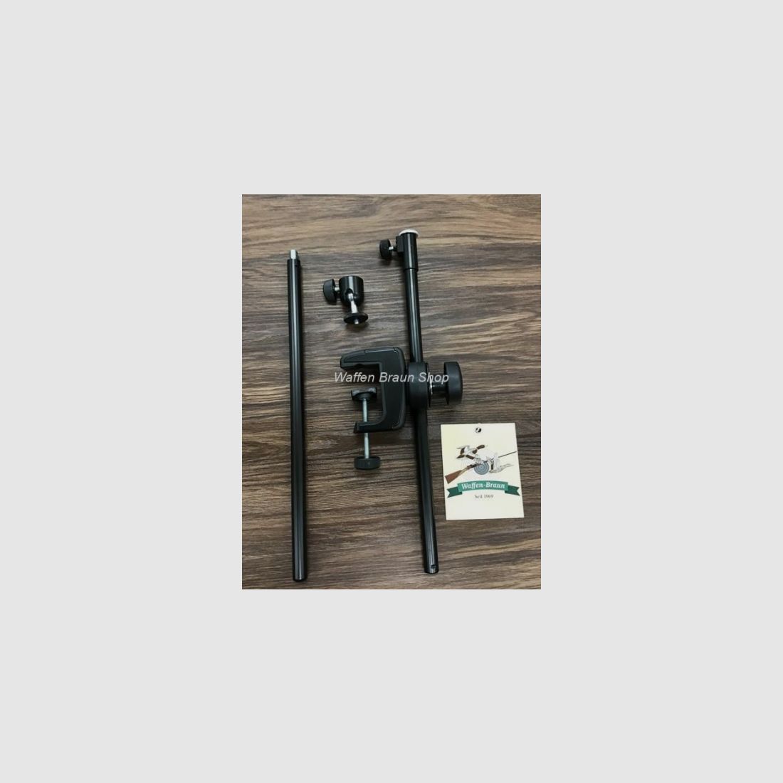 K&M Klemmstativ mit Kugelgelenk von 80 cm auf 110 cm ausziehbar, schwarz