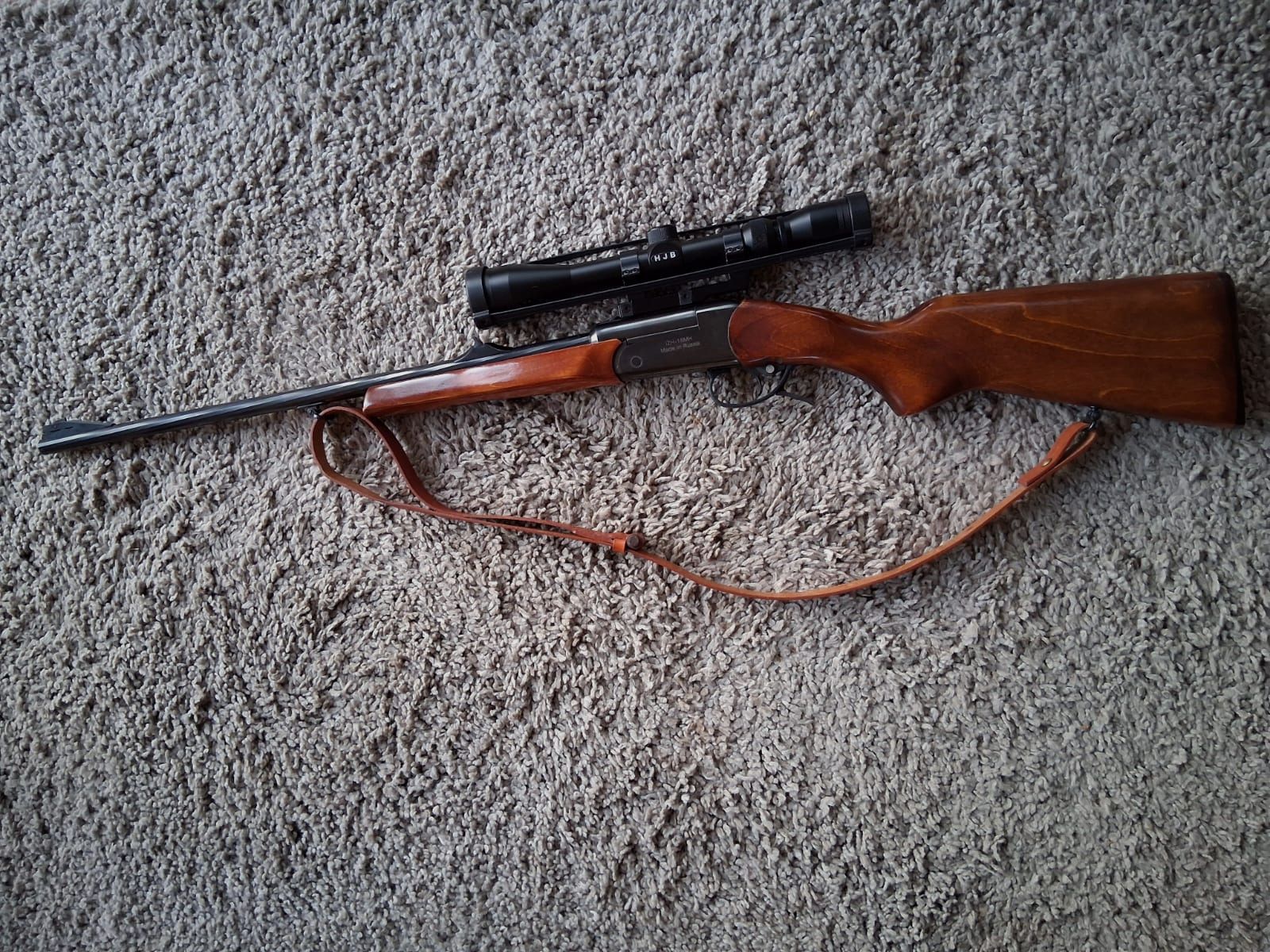 Rifle Baikal de un solo tiro 222 Rem. con mira telescópica 3-9x40