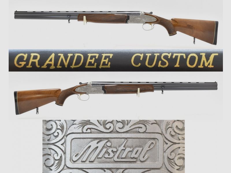 Gravierte MISTRAL " GRANDEE CUSTOM " SKEET - Bockflinte / BDF im Kaliber 12/70