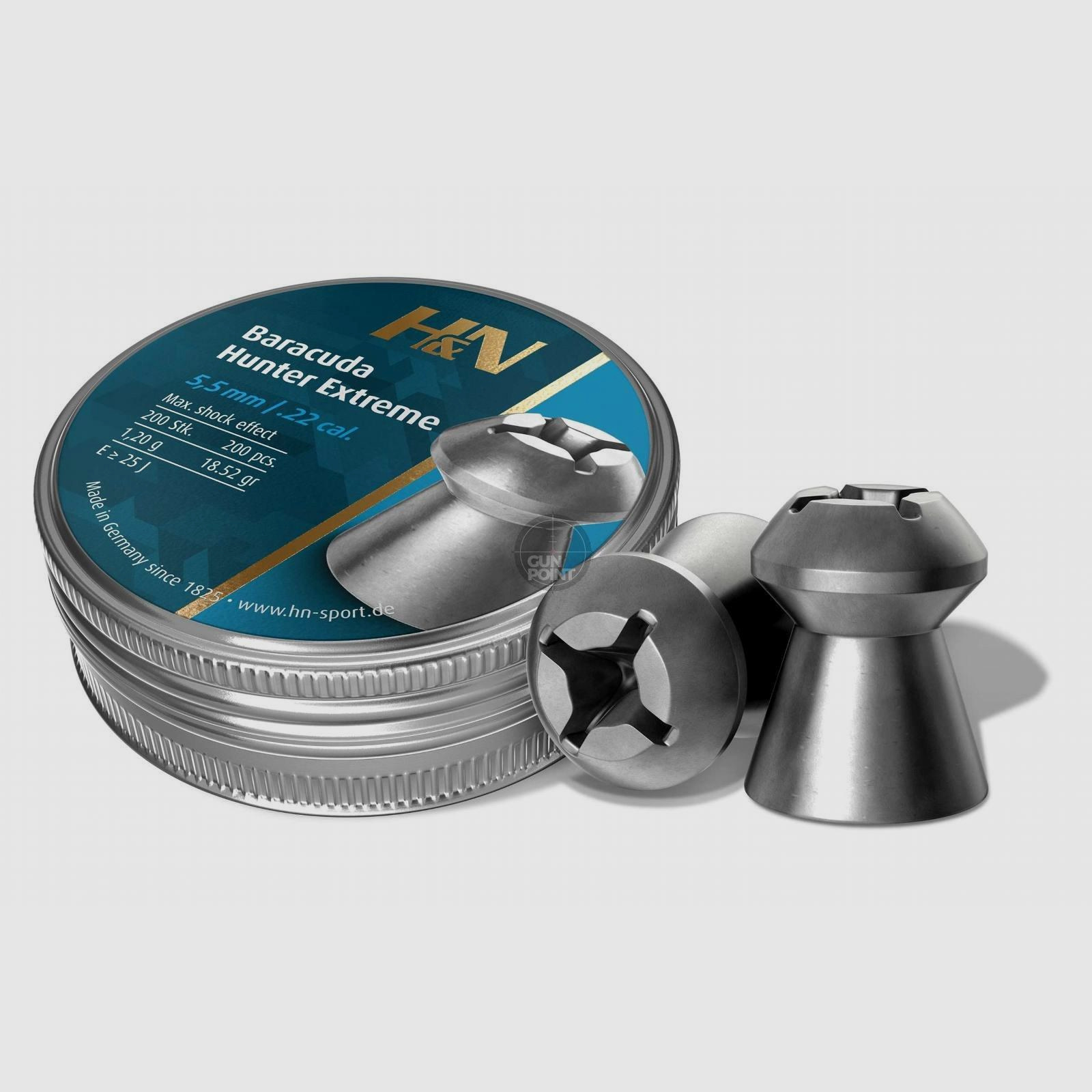 H&N Baracuda Hunter Extreme - Diabolos - 5,50 mm / .22 cal. - 200 piezas