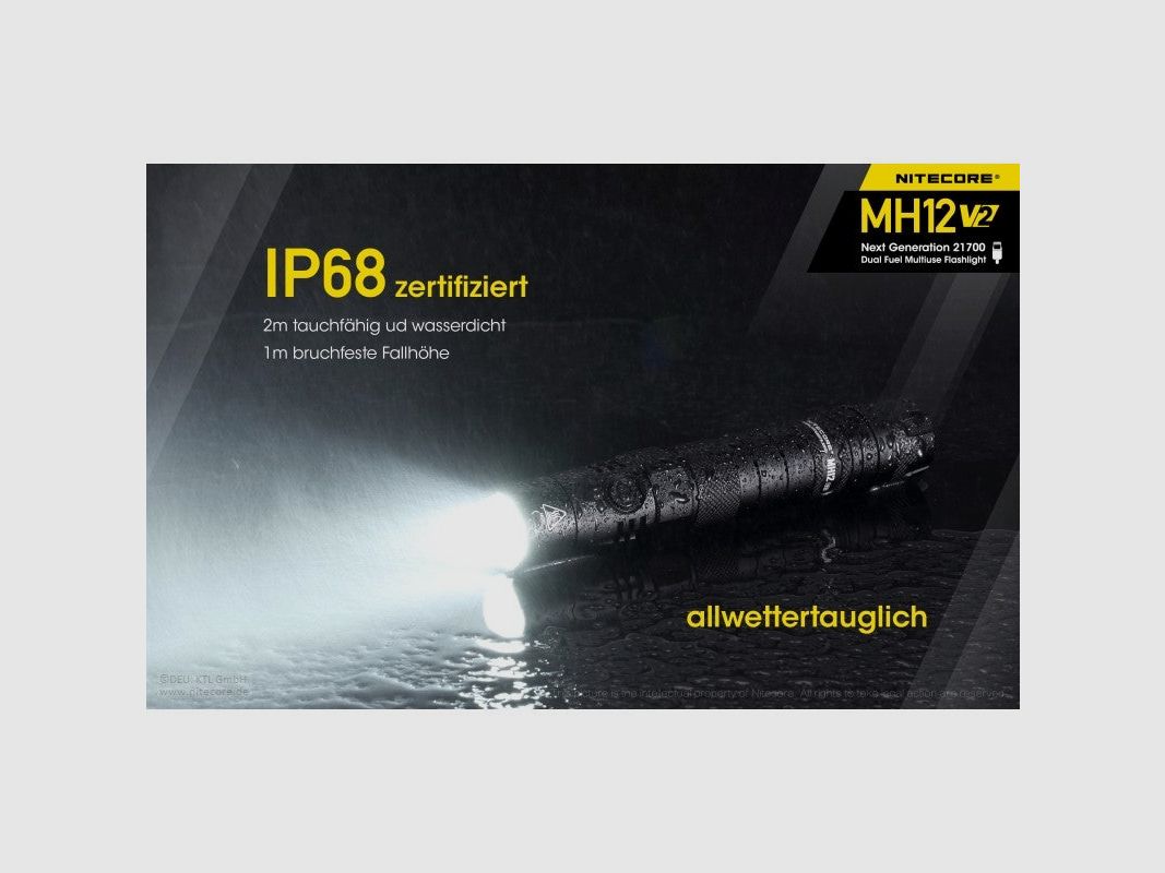 NiteCore® Taschenlampe MH12 V2 (inkl. Akku), Bild 2 von 3