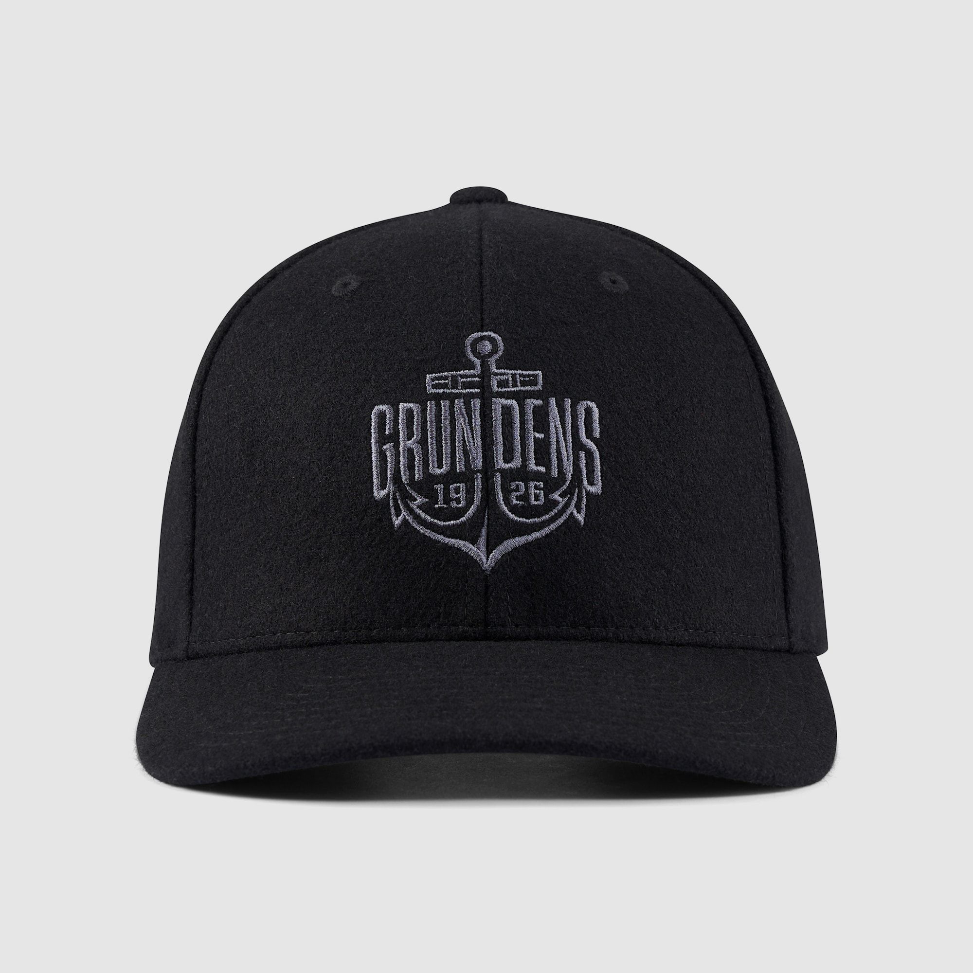 Grundens Logo Anchor Wool Trucker Black