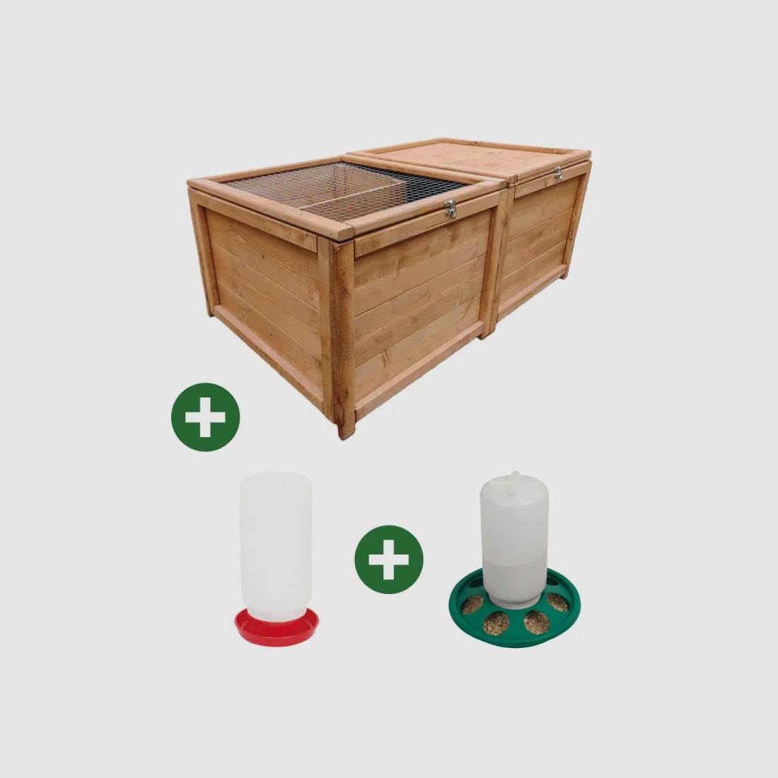 Kit Schutzunterkünfte Küken + 1 Tränke 1 L + 1 Futterstelle 1 kg, Bild 1 von 13