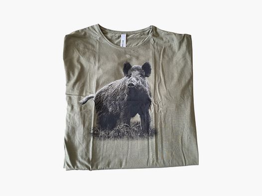 Wildschwein T-Shirt Grün – Logo 6
