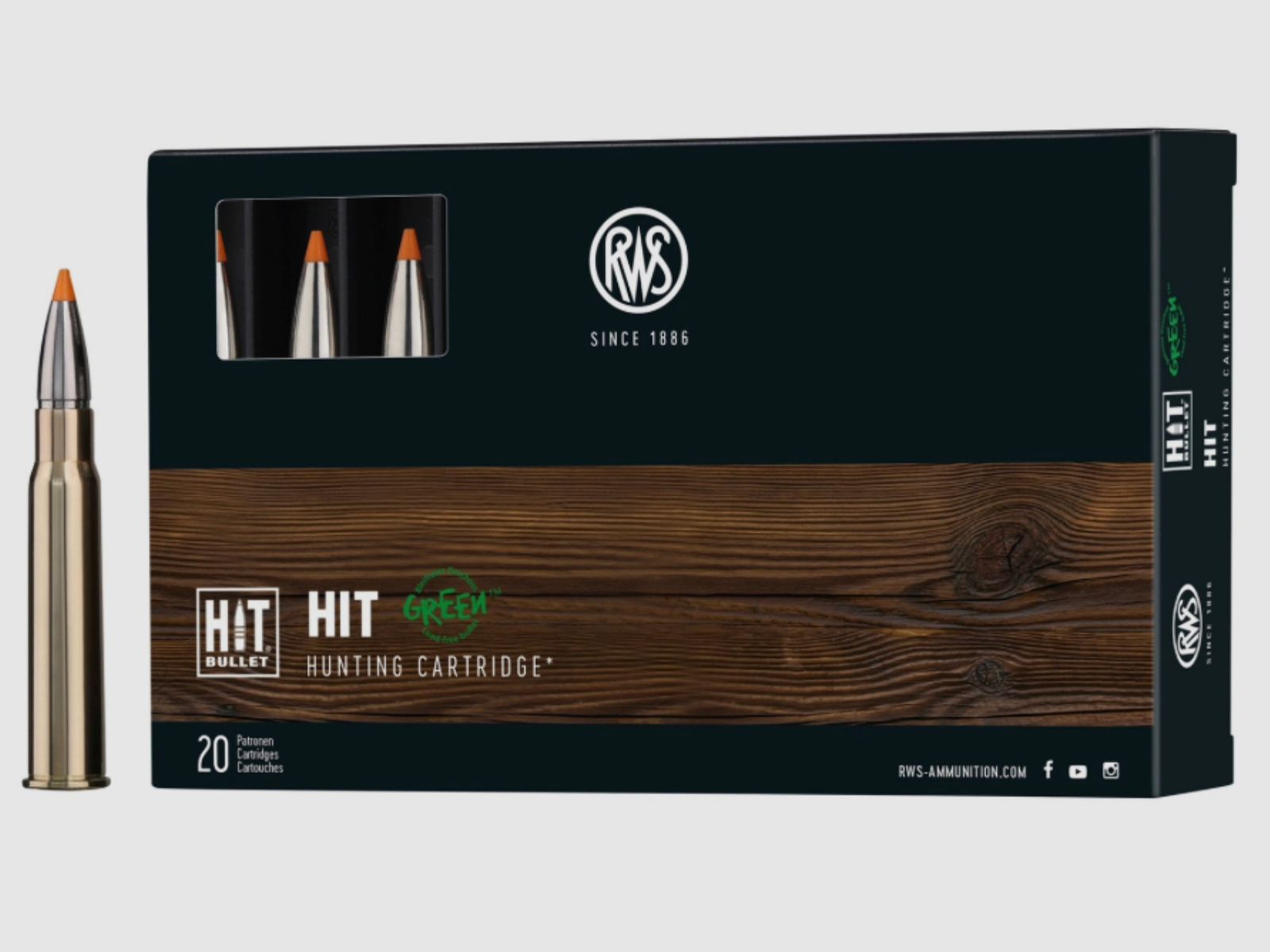 RWS 2408472 cartridges .30-06 HIT Short Rifle 10.7g 165grs. Lead-free