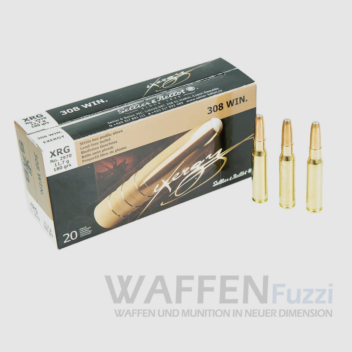 S&B .308 Win eXergy XRG bleifreie Jagdpatronen 180 grs