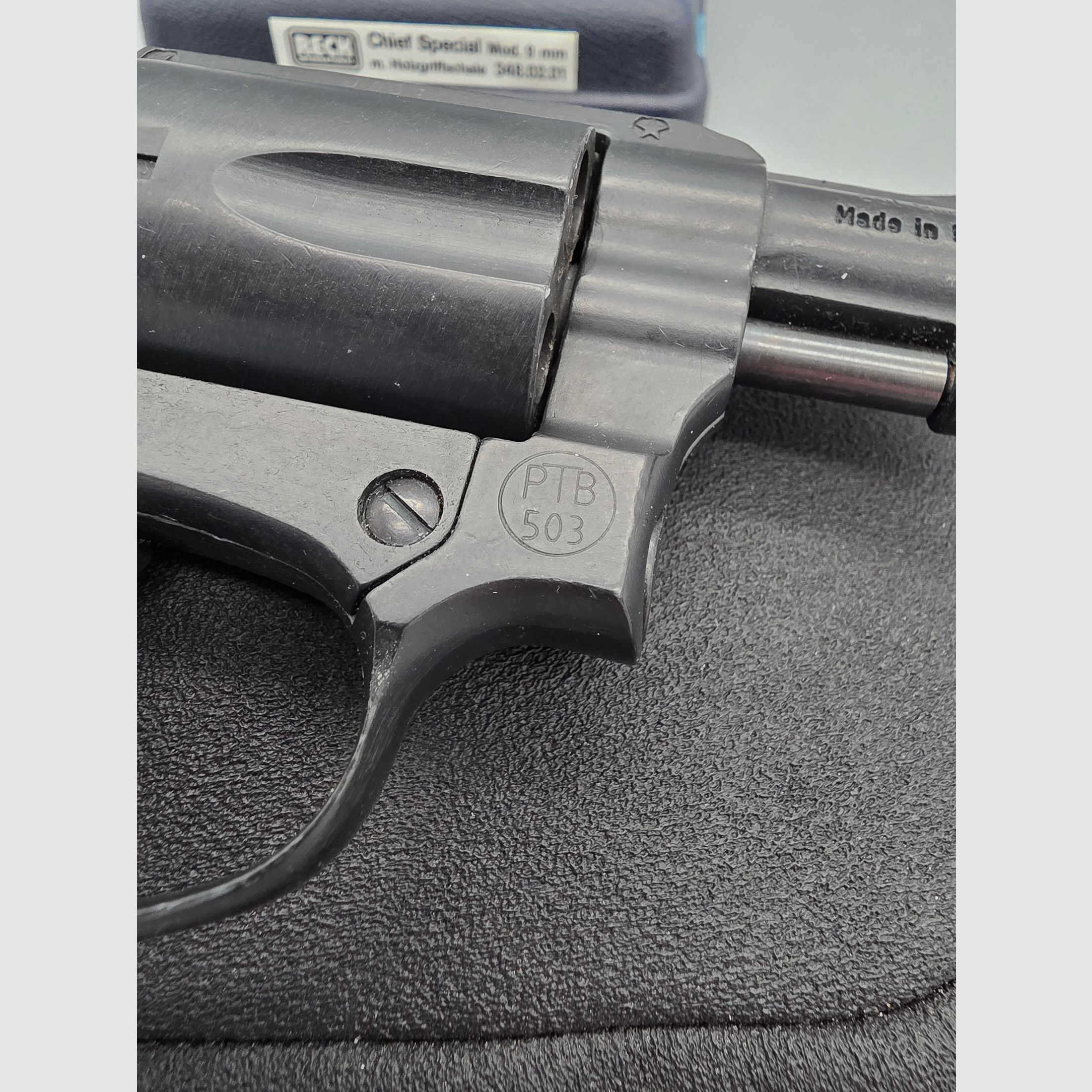 SRS Revolver Reck Chief Spezial w kal. 9mm Knall .380 z PTB 503 badaniem KD (1993)