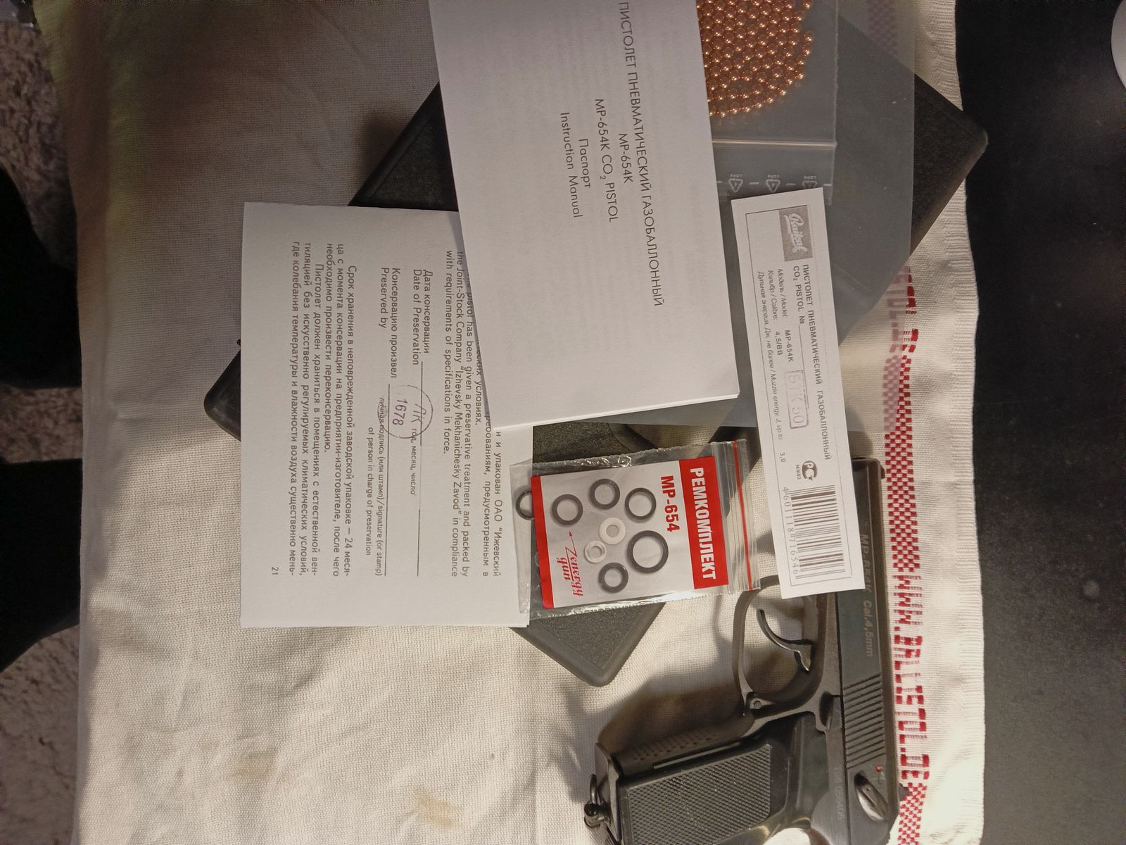 Baikal MP 654 K Makarov T08, CO2 4,5 mm BB, in buone condizioni, perfetto funzionamento TOP, immagine 7 di 20