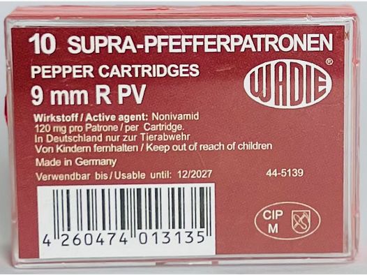 Pepper cartridges 9 mm R.K. for revolvers 10 pcs.