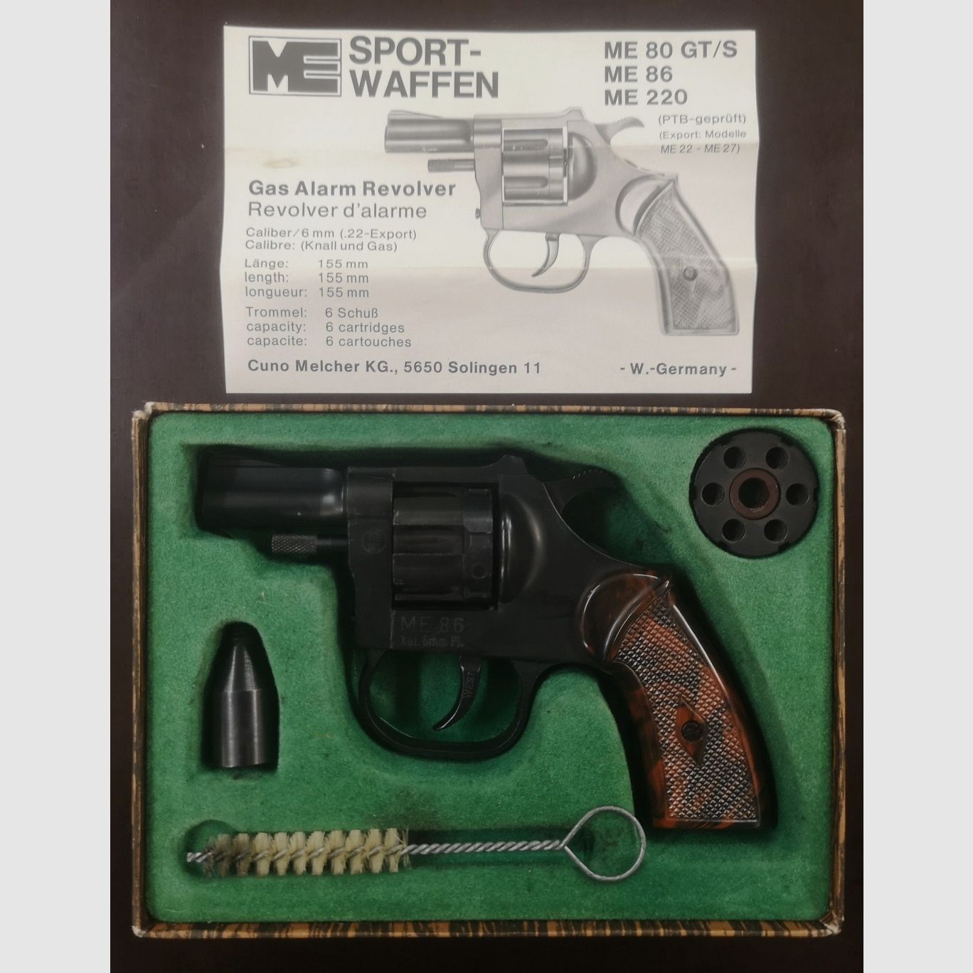 ME 86 Revolver 6mm Flobert mit Wechseltrommel .22  "Sahnestück"