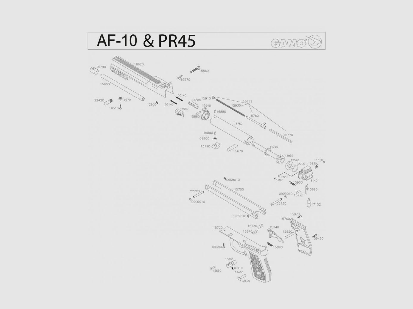 Gamo Schraube für Schaftplatte Pr45