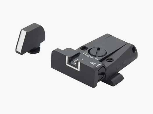 Hausse réglable et guidon LPA SPR à contour blanc pour Glock 17 à 48 (variantes X inclues) – Gen. 3/4/5