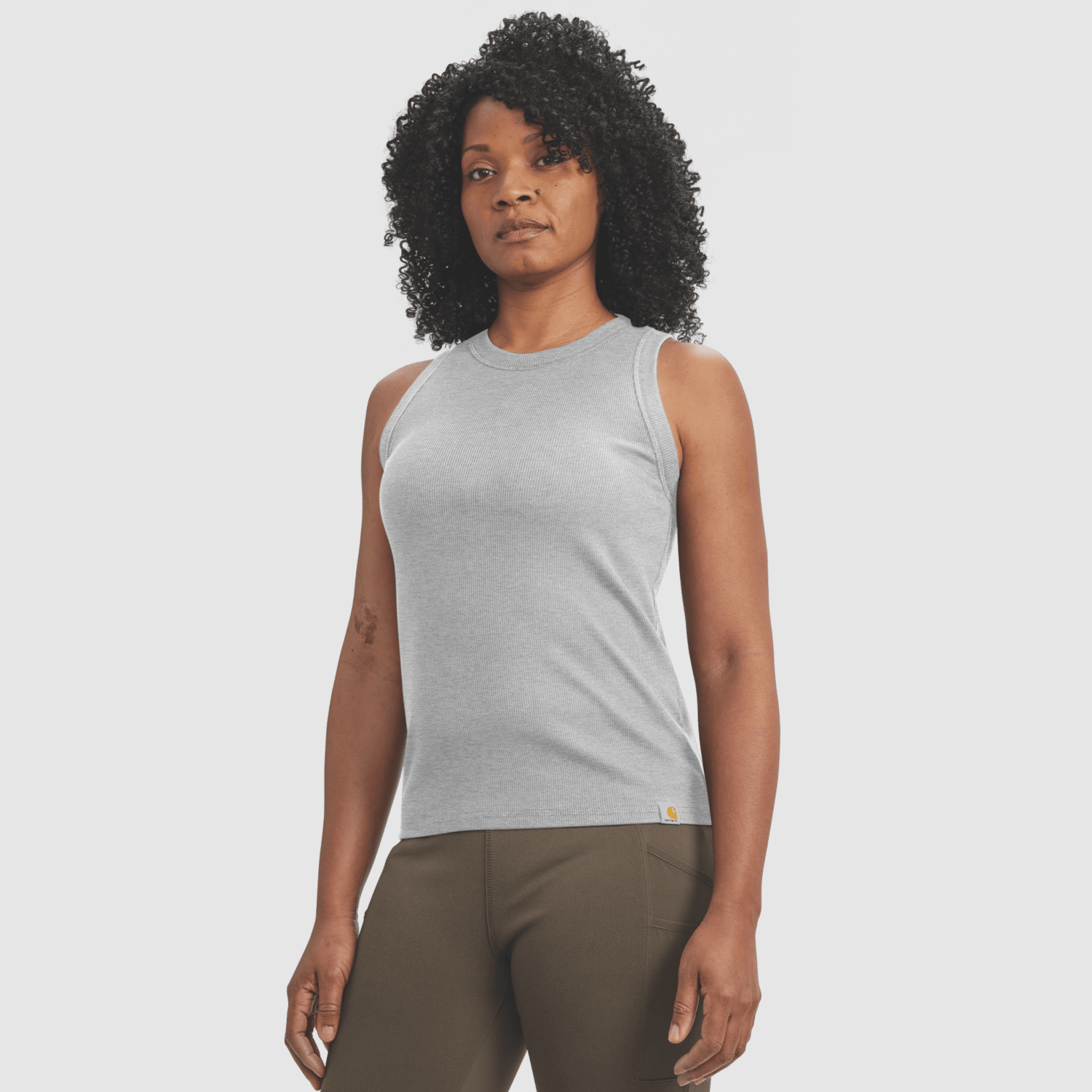 Carhartt TENCEL™ Fiber Series Fitted Ribbed Tank Dames Heather Gray L
