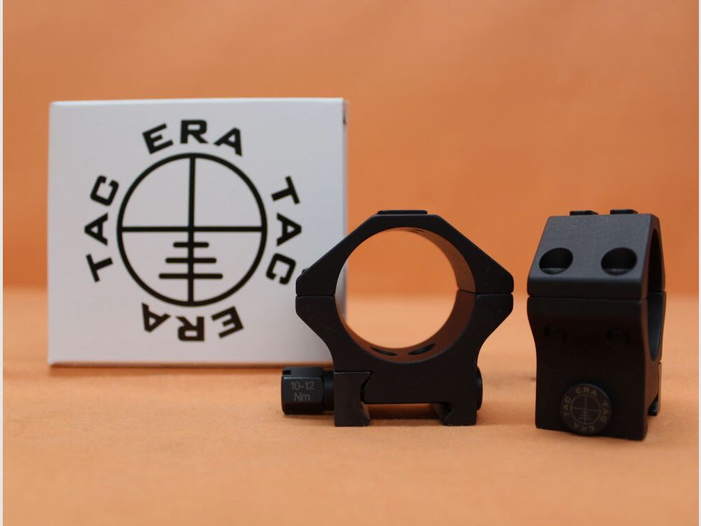 Recknagel Era-Tac Montageringe 34mm (T5004-0010) mit Mutter, Alu schwarz, BH=10mm für Picatinnyprofil
