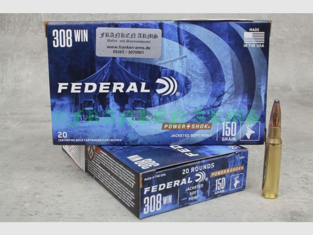 Federal Power Shok .308 Win soft point 150gr. 9.7g 20 pieces quantity discounts