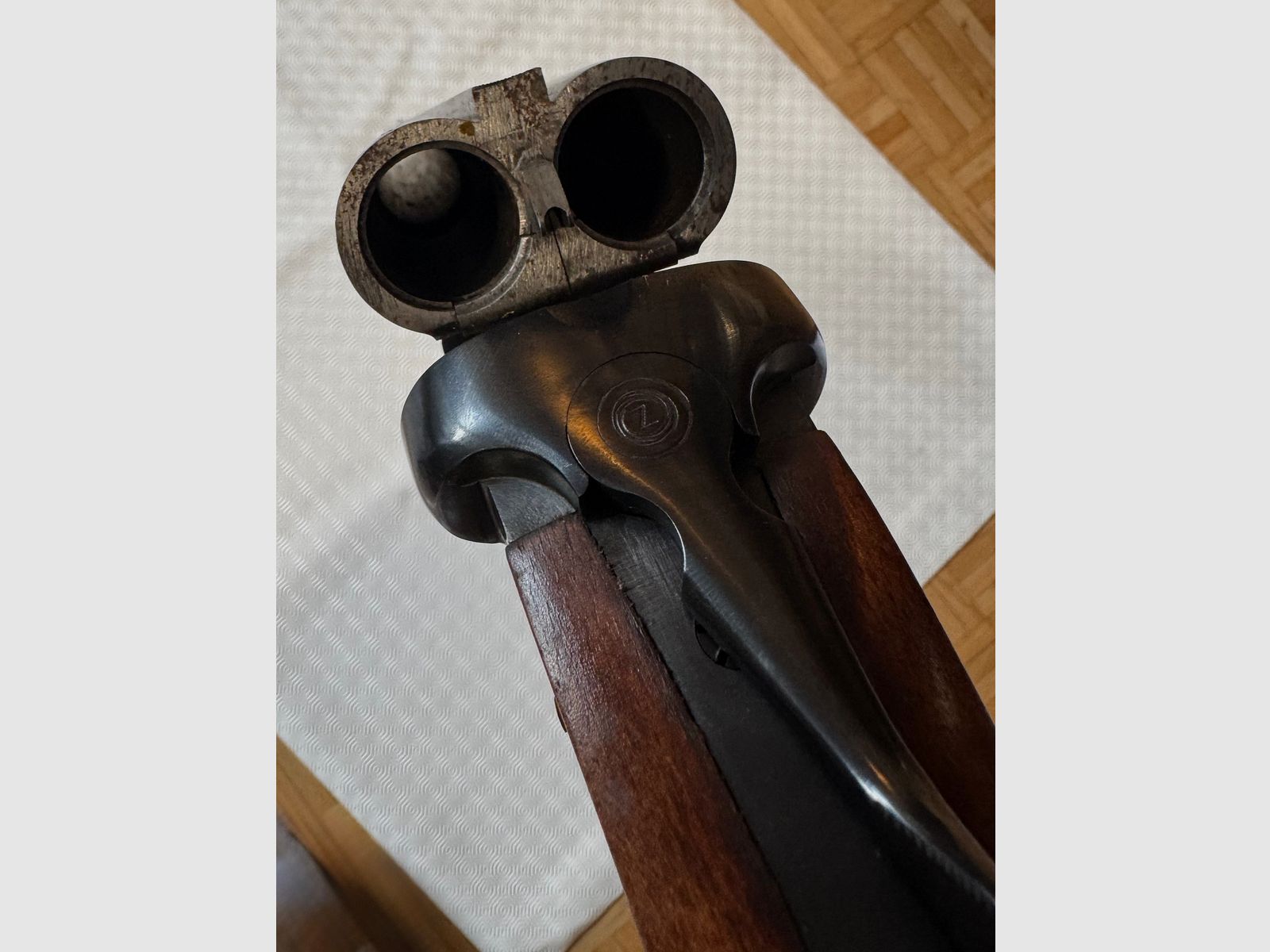 Podwójna strzelba Brünner – kaliber 12/70 – lekko używana (z śladami użytkowania)