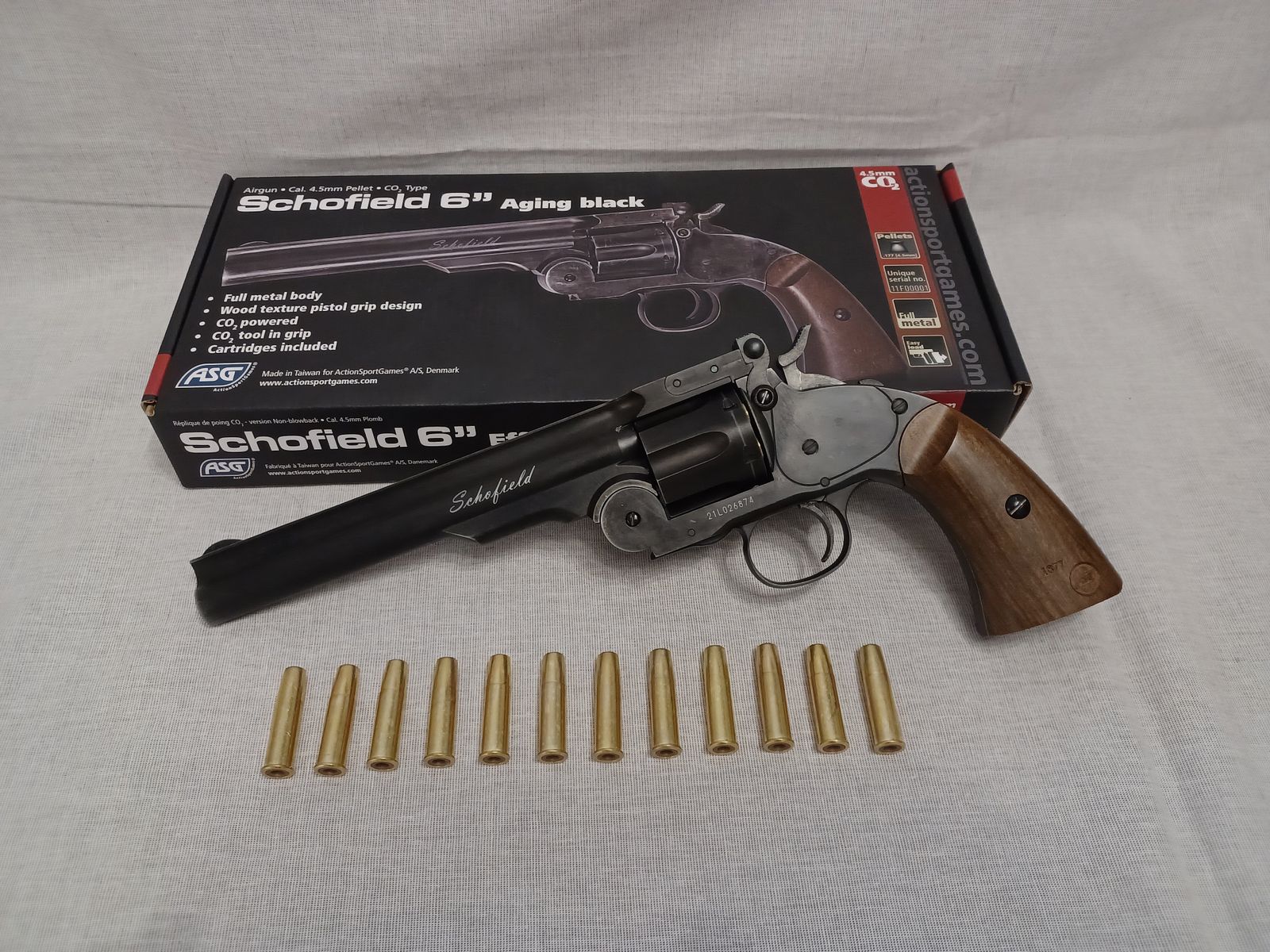 Schofield 6" - aging black / 4,5 mm Diabolo / CO2 / Revolver / OVP (136)