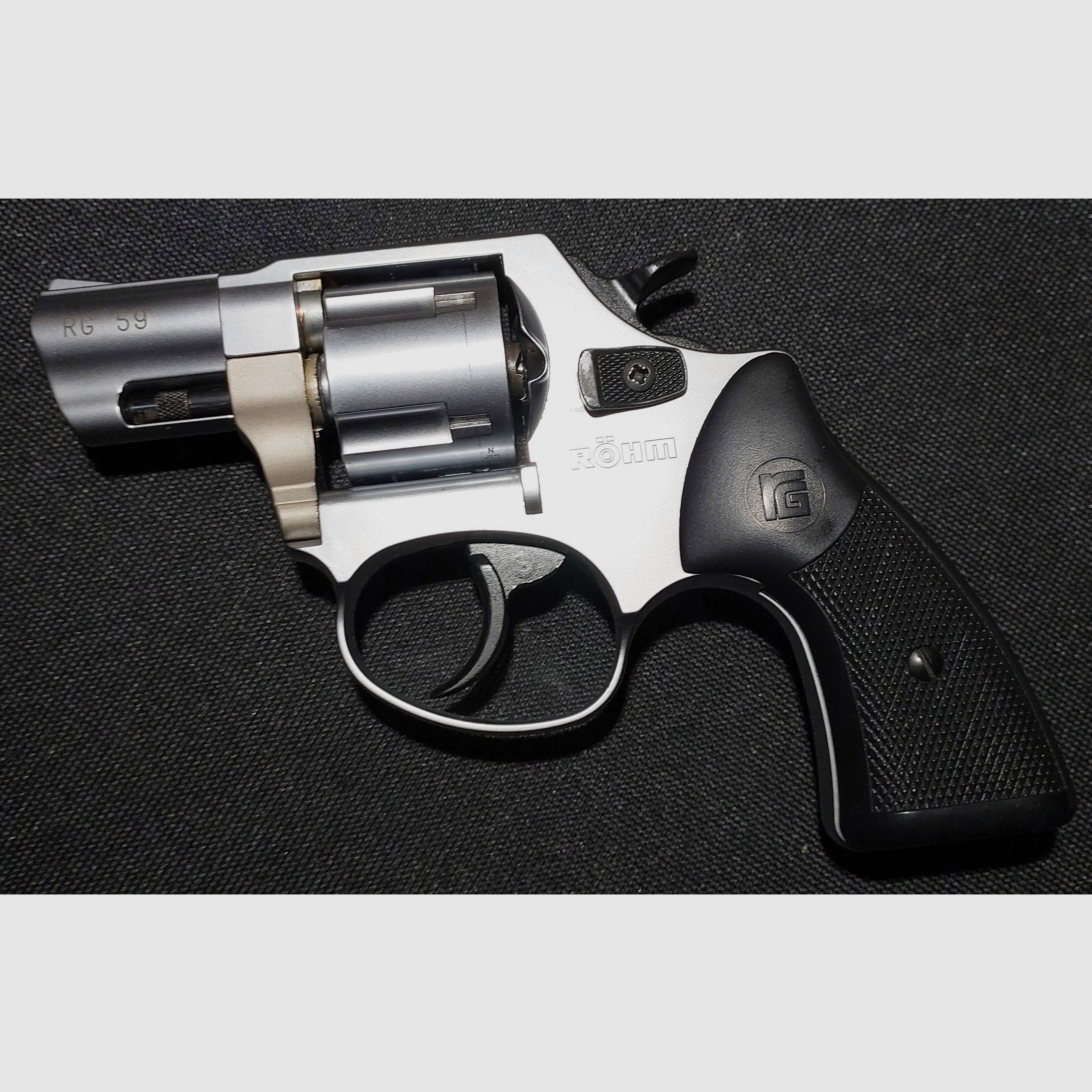Röhm RG 59 revolver d'alarme en aluminium chrome 9 mm R.K. (PTB 735)