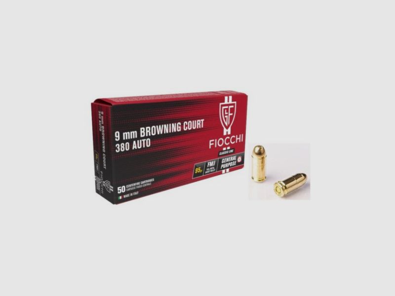 PATRÓN FIOCCHI CAL 380 ACP FMJ 95 GRAINS X50