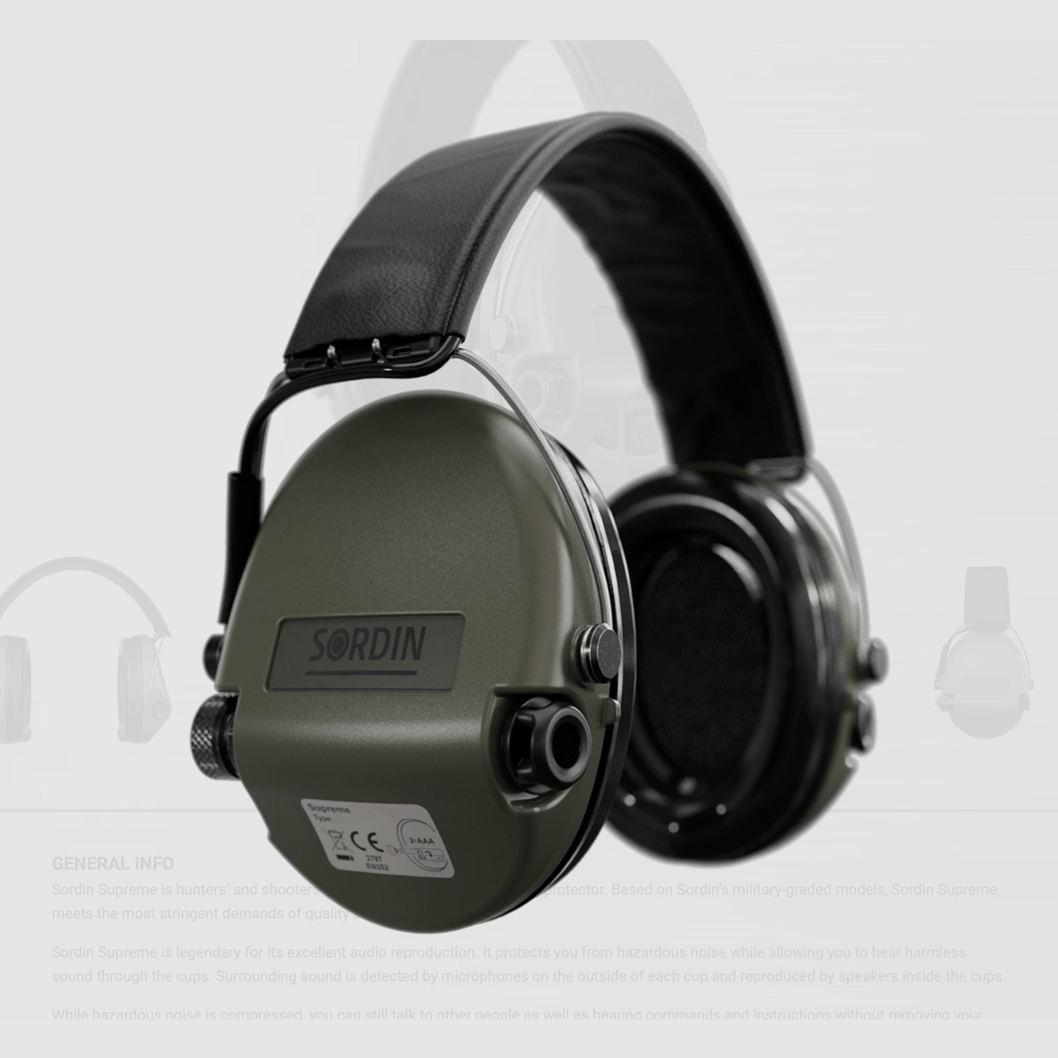 Sordin 75302-S Elektronischer Gehörschutz Supreme Pro Headband in Grün