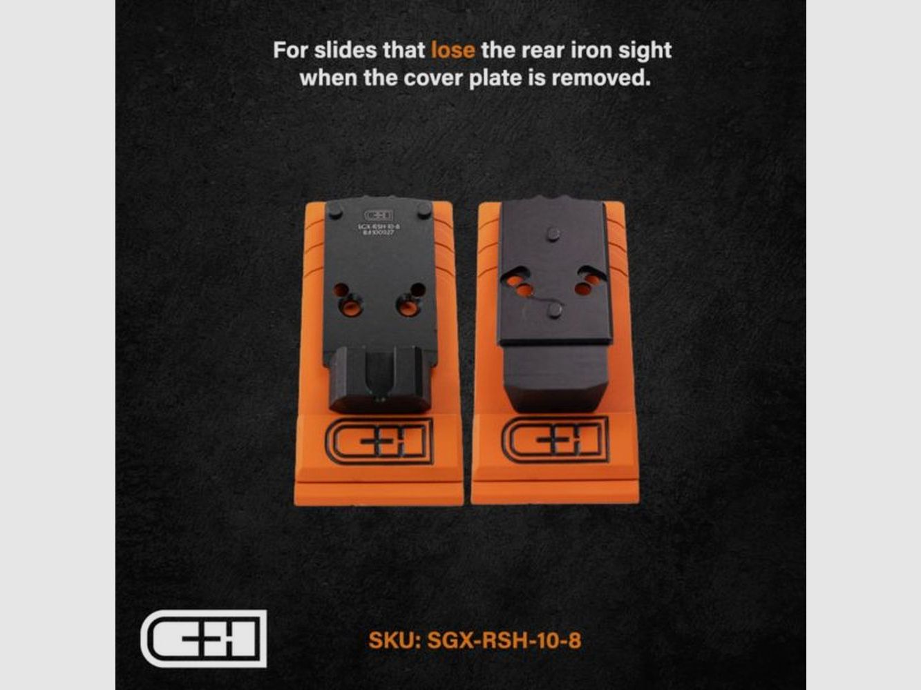 C&H Precision SIG X-Series / M17 / M18 to RMR / SRO / Holosun With 10-8 Rear Sight Black