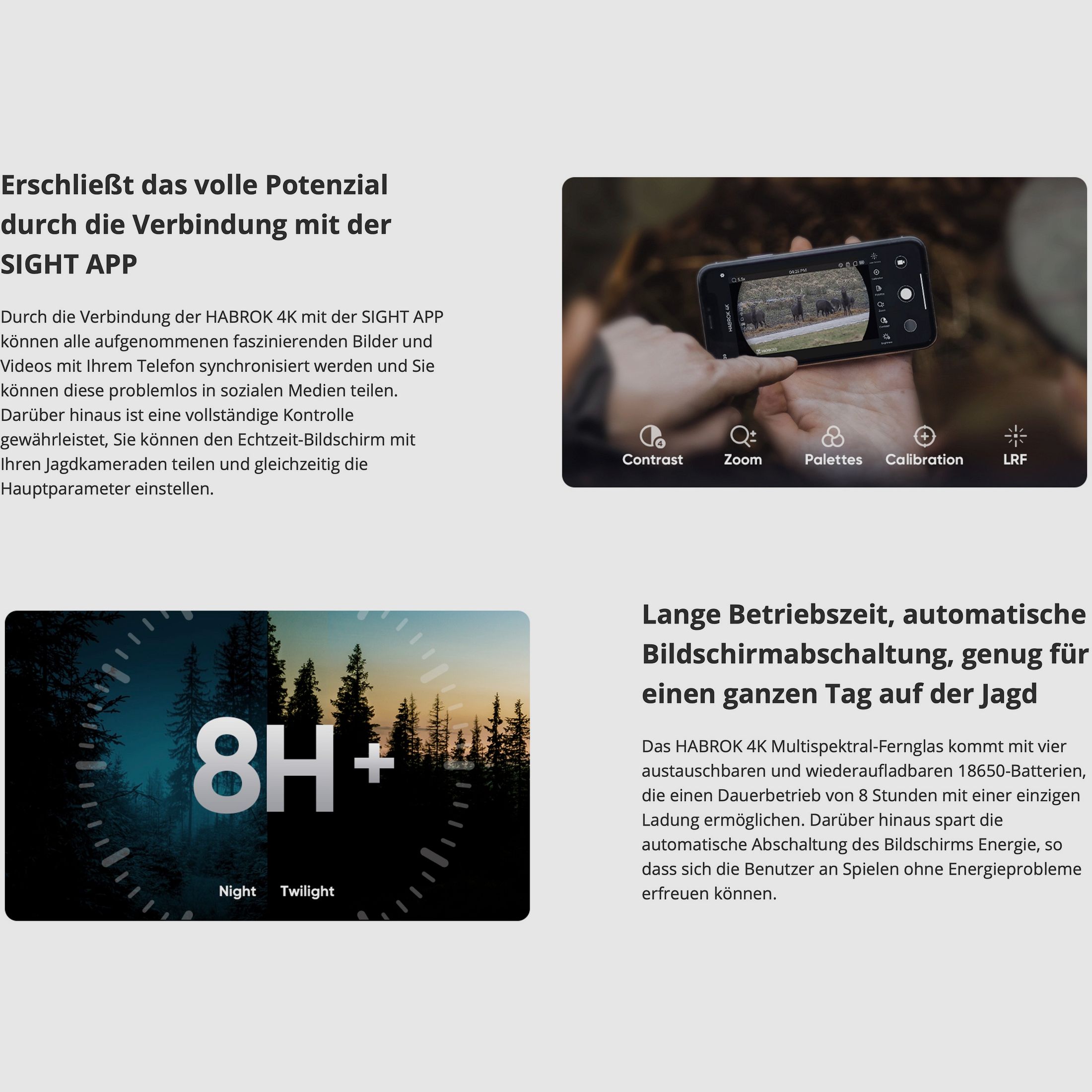 Hikmicro Binocular Habrok 4K HE25LN 5.5-22x60 Wärmebild/Nachtsicht/Digitalkamera 940Nm 1920 x 1080