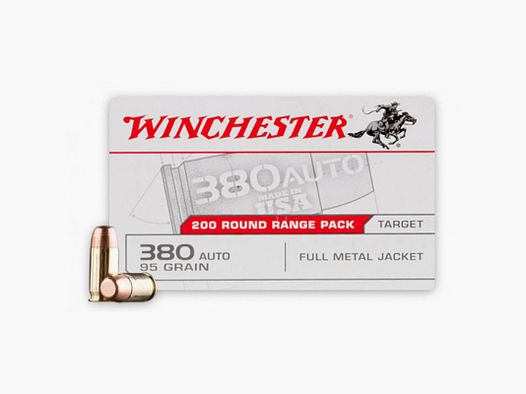 BOX OF 50 CARTRIDGES 380 AUTO WINCHESTER PI USA 95G FMJ - B