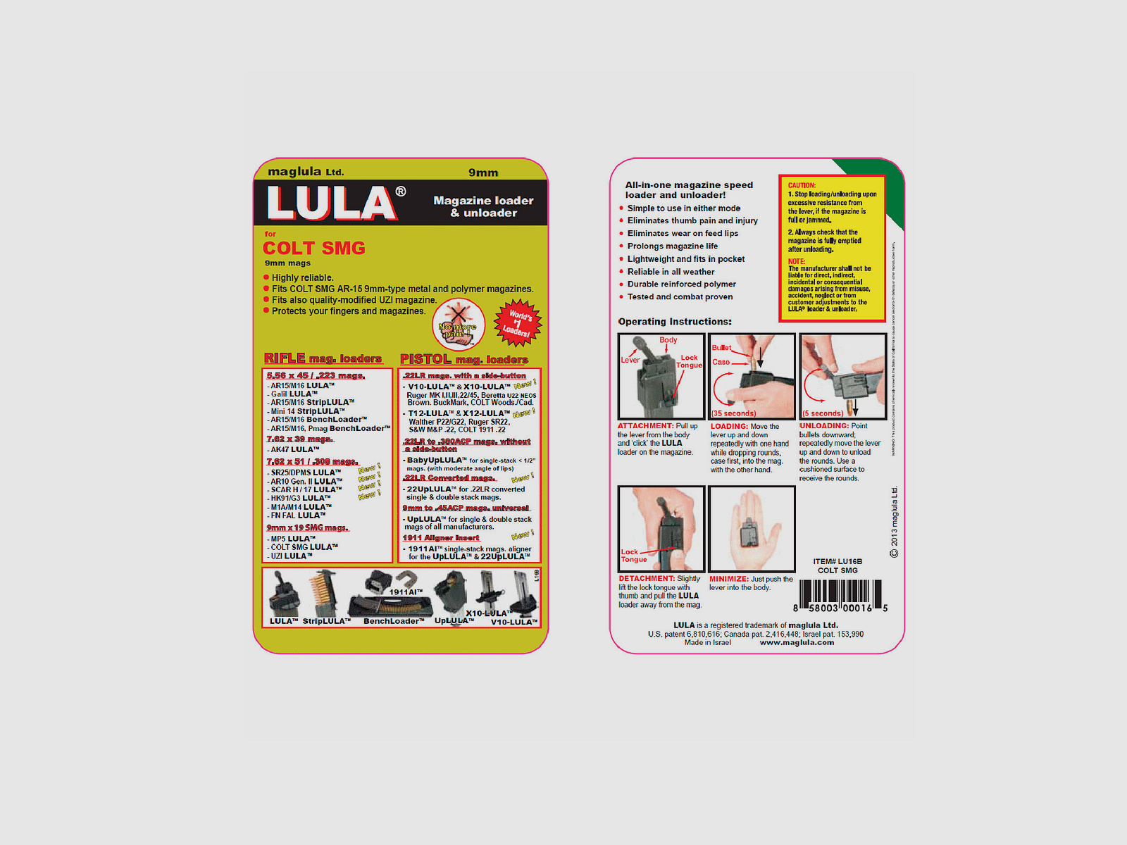 MAGLULA LULA Magazinladehilfe für Colt SMG 9mm