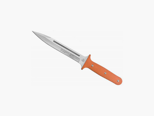 PUMA XP pig sticker 13 Abfangmesser Orange G10 mit Fischhaut Kydex Scheide